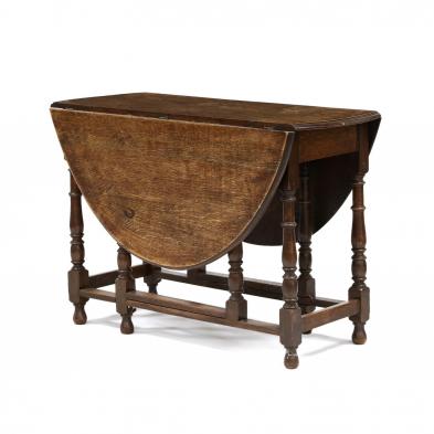 william-and-mary-style-oak-drop-leaf-table