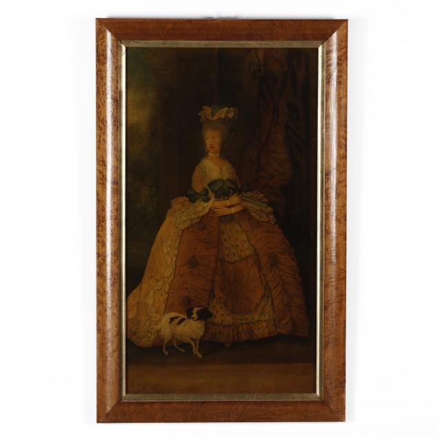 antique-reverse-glass-print-of-queen-charlotte