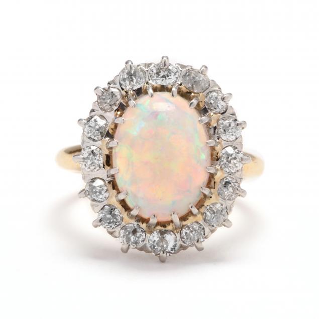 vintage-14kt-gold-opal-and-diamond-ring