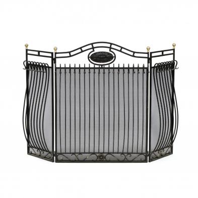 contemporary-iron-folding-fire-screen