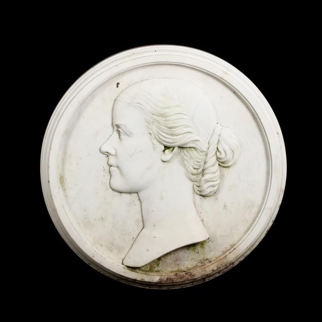 margaret-foley-vt-1820-1877-marble-profile-tondo-bust-relief-of-a-young-lady