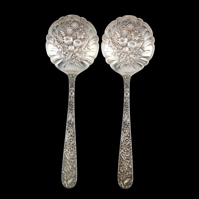 a-pair-of-s-kirk-son-repousse-sterling-silver-berry-casserole-spoons