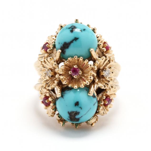 14kt-gold-turquoise-and-gem-set-ring