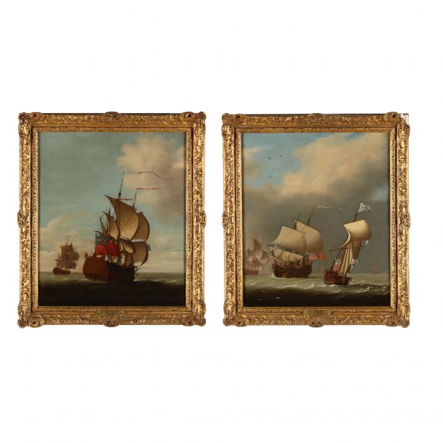 school-of-c-brooking-english-1723-1759-two-maritime-paintings