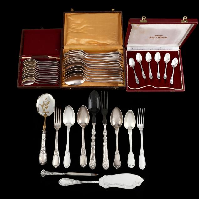 a-collection-of-antique-french-silverplate-flatware