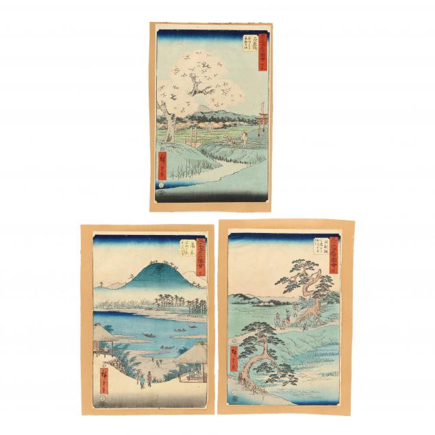 three-woodblock-prints-by-ando-hiroshige-japanese-1797-1858