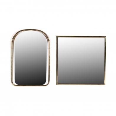 two-italian-modern-brass-mirrors
