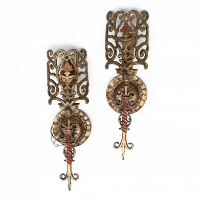 pair-of-painted-cast-iron-diminutive-wall-sconces