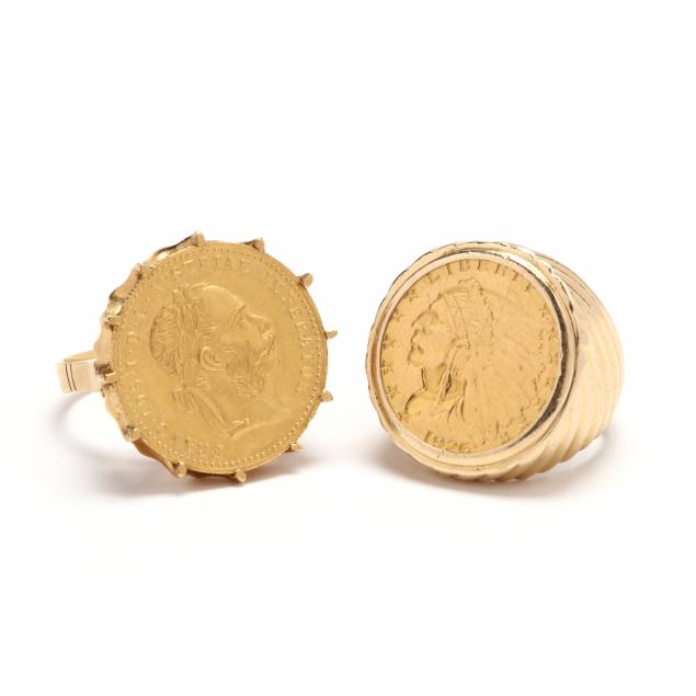 two-gold-coin-rings