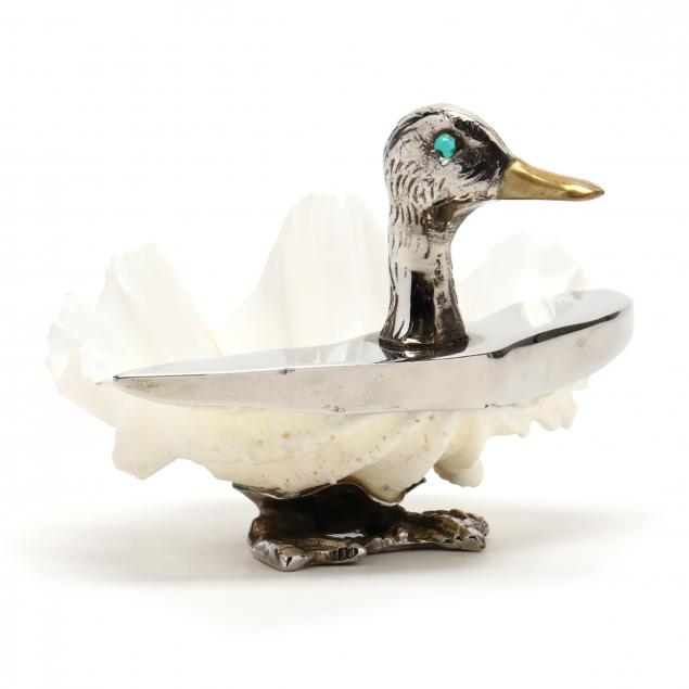 a-vintage-christofle-silverplate-shell-duck