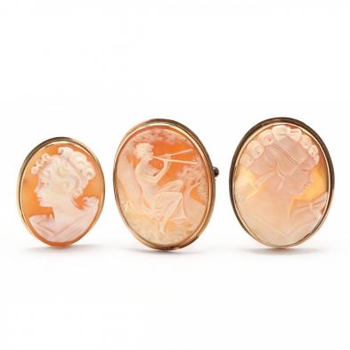 three-gold-cameo-brooches