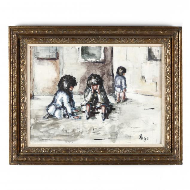 a-vintage-spanish-school-painting-of-children