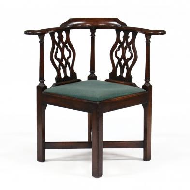 chippendale-style-carved-mahogany-corner-chair