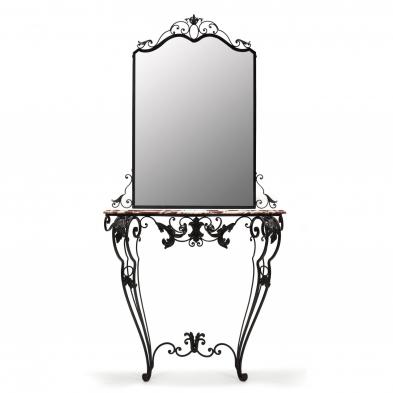 spanish-iron-and-marble-console-table-with-mirror