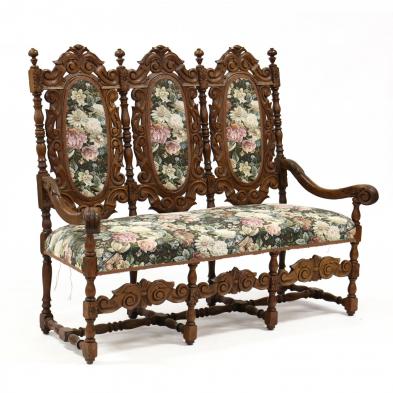 renaissance-style-carved-oak-triple-back-sofa