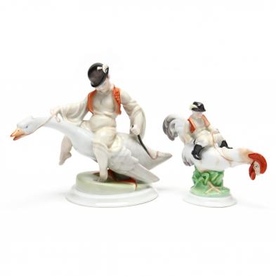 two-herend-porcelain-figures