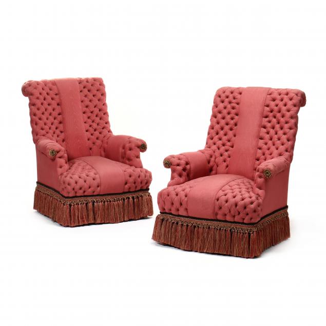 pair-of-edwardian-silk-upholstered-button-back-library-chairs