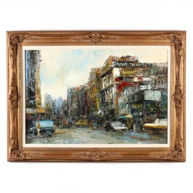 t-e-pencke-french-born-1929-city-street-scene