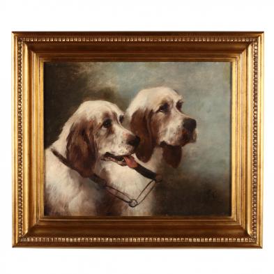 an-antique-french-sporting-picture-of-two-hunting-dogs