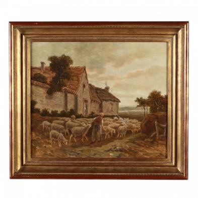 charles-ferdinand-ceramano-belgian-1829-1909-i-sheep-herding-scene-i