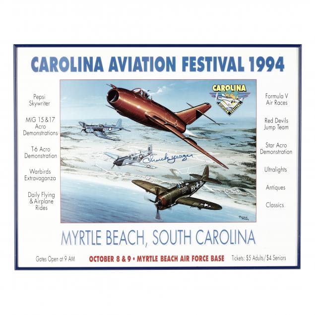 carolina-aviation-festival-1994-poster-signed-by-chuck-yeager
