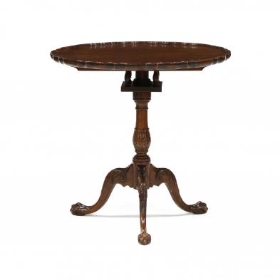 baker-chippendale-style-carved-mahogany-pie-crust-tilt-top-tea-table