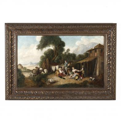 an-antique-continental-school-painting-of-a-farmyard-scene