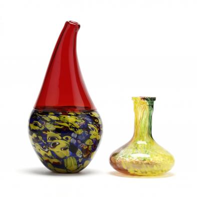 two-modern-art-glass-vases