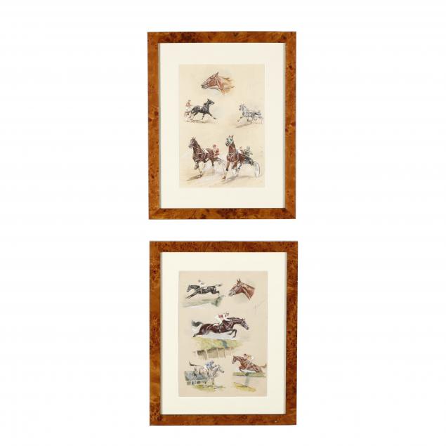 two-original-vintage-equestrian-illustrations