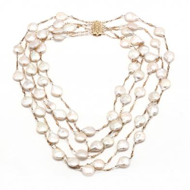 14kt-multi-strand-coin-pearl-station-necklace