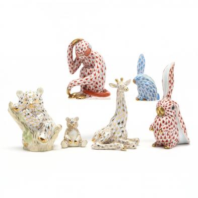 six-miniature-herend-porcelain-animals