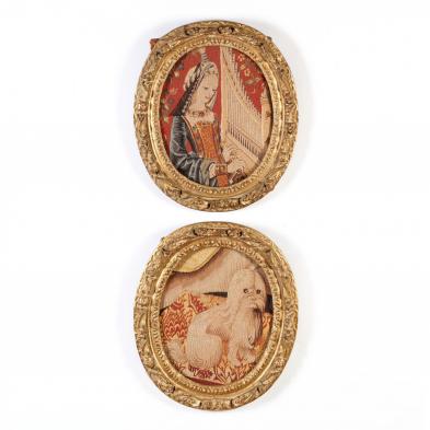 pair-of-framed-medieval-style-tapestries