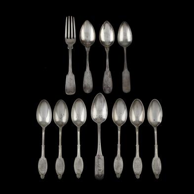 eleven-pieces-of-american-coin-silver-flatware