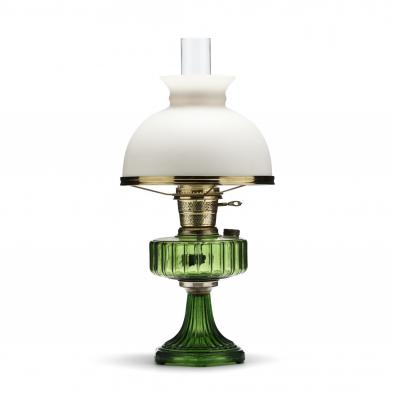 a-vintage-green-glass-oil-lamp