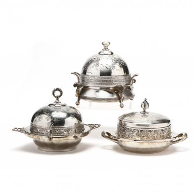 three-antique-silverplate-butter-dishes-19th-century
