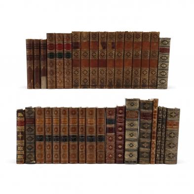 mixed-collection-of-leather-bound-british-poetry