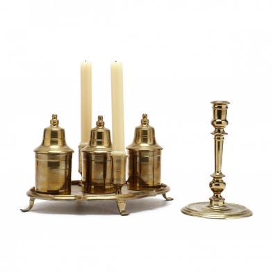 brass-standish-and-candlestick-for-colonial-williamsburg