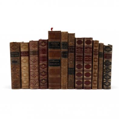 twelve-antique-leather-bound-volumes-of-biography-and-history