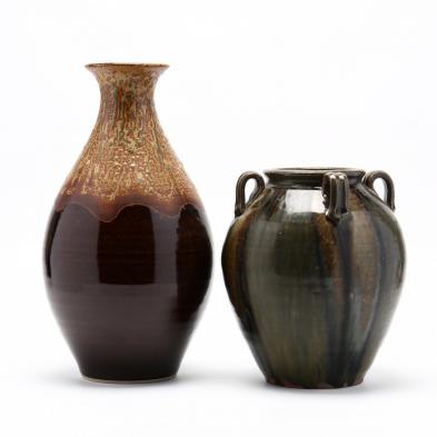 two-nc-art-pottery-stoneware-vases