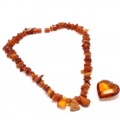 amber-bead-necklace-and-pendant