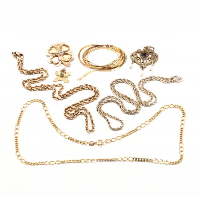 group-of-mostly-gold-jewelry