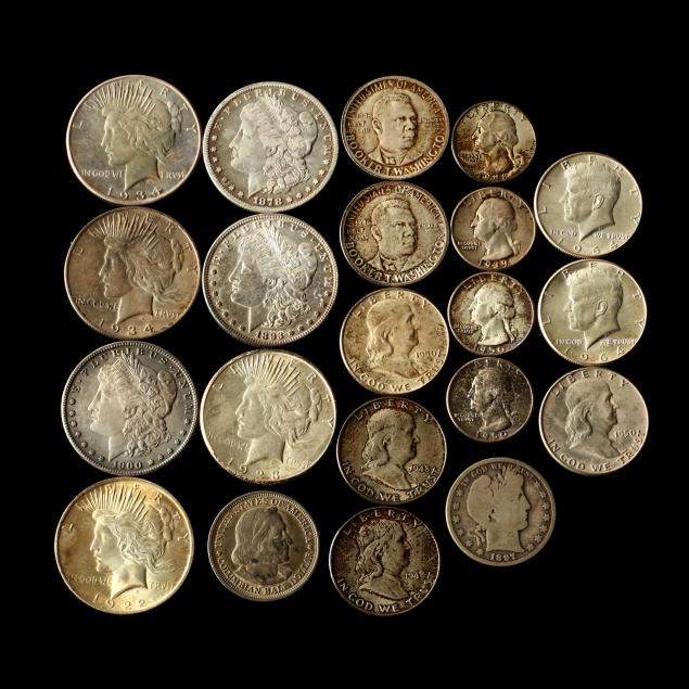 mixed-group-of-21-u-s-silver-coins