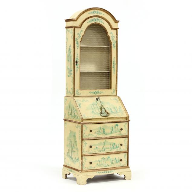 diminutive-venetian-painted-secretary-bookcase