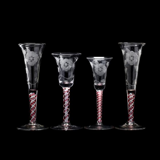 four-georgian-engraved-opaque-double-series-wine-glasses