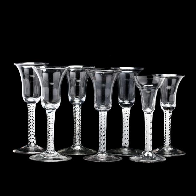 an-assembled-set-of-seven-georgian-opaque-double-series-wine-stems