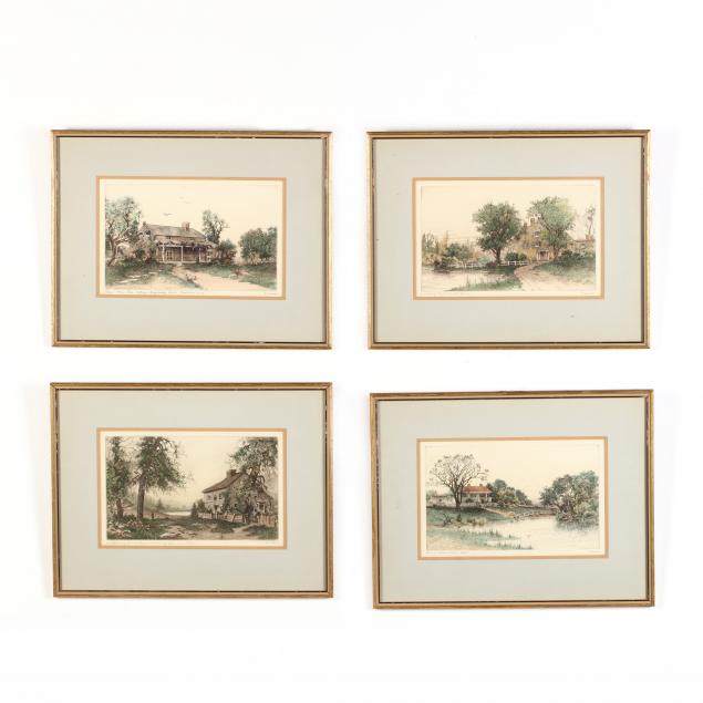 fagin-mercier-20th-century-four-prints-picturing-homes-of-illustrious-authors