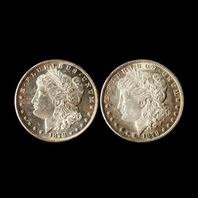 uncirculated-1878-s-and-1879-morgan-silver-dollars