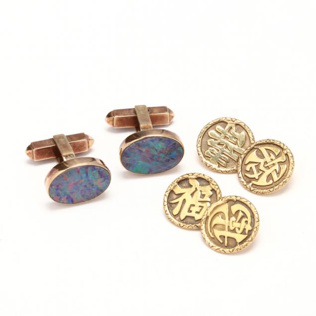 two-pairs-of-vintage-cufflinks