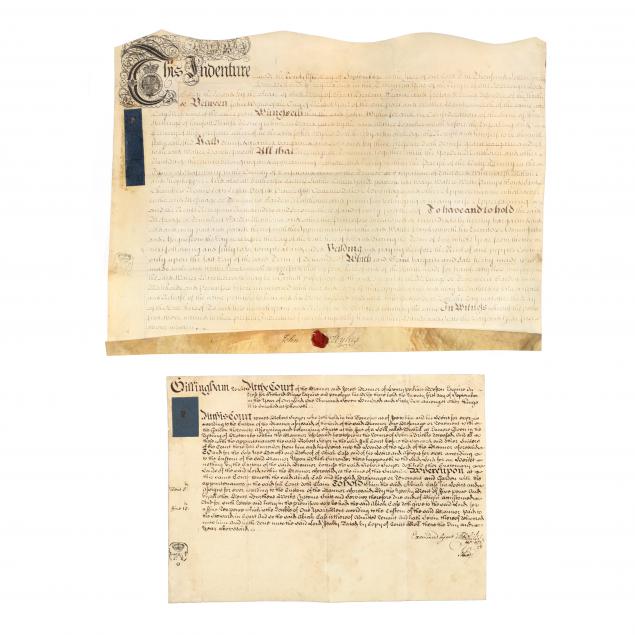 two-18th-century-english-indentures-on-vellum