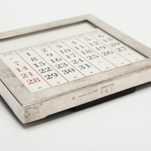 A Sterling Silver Perpetual Desk Calendar (Lot 1049 Collection of
